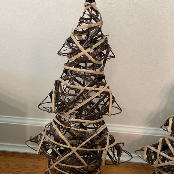 Rustic Holiday Bear with Trees Decor grapevine Christmas